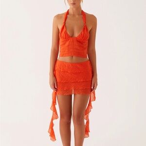 New Peppermayo orange skirt set